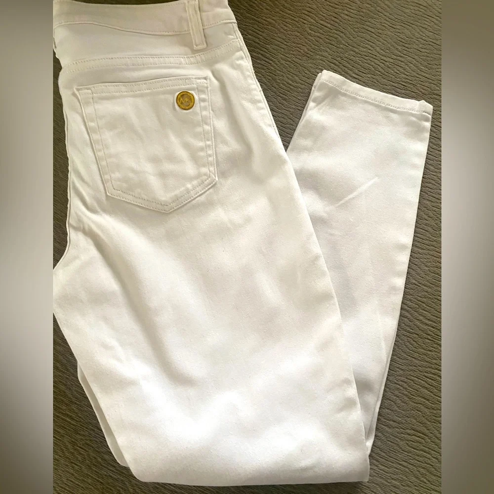 MICHAEL KORS White Izzy Skinny Jeans - Size 8